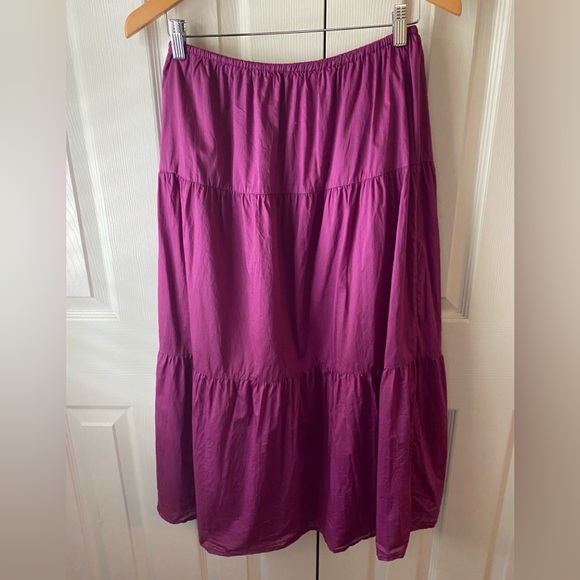 Rails Mary Berry Purple Organic Cotton Poplin Flowy Beachy Tiered Maxi Skirt S - Picture 4 of 11